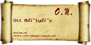 Ott Mátyás névjegykártya