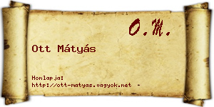 Ott Mátyás névjegykártya